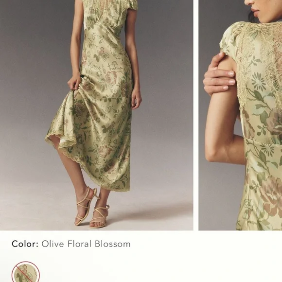 Anthropologie BHLDN Everly Satin Lace Maxi Dress - Picture 5 of 8